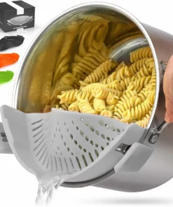 Zulay Kitchen Silicone Clip On Adjustable Pot Strainer