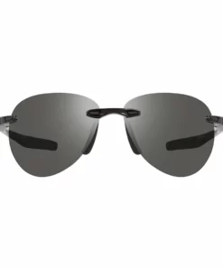 Revo Descend Black & Graphite Rimless Aviator Sunglasses RE116901GY - men