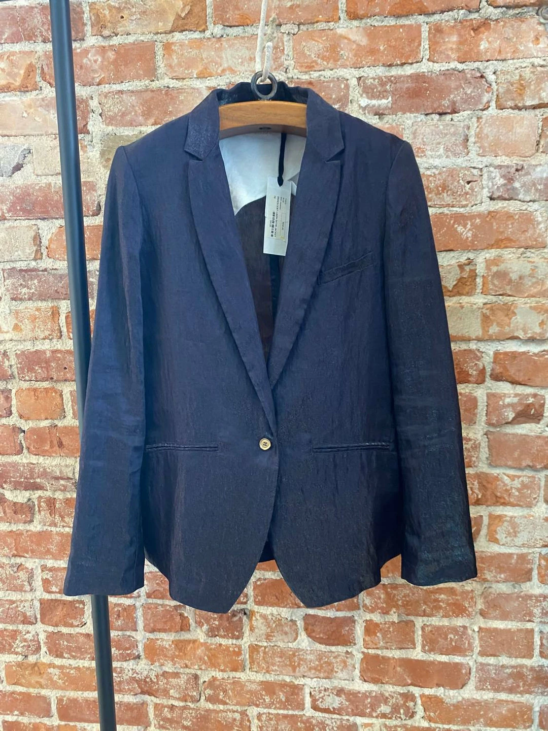 Forte Forte Iridescent Linen Satin Jacket in Blue - women - Image 2