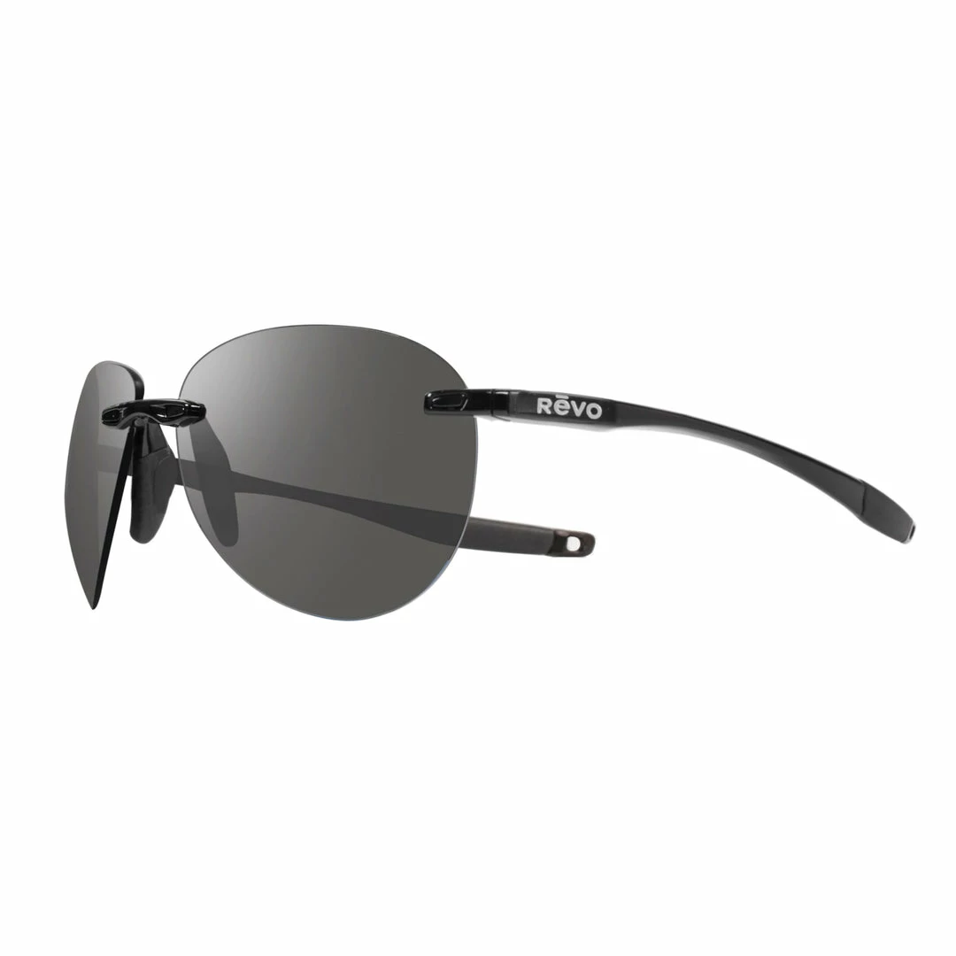 Revo Descend Black & Graphite Rimless Aviator Sunglasses RE116901GY - men - Image 2