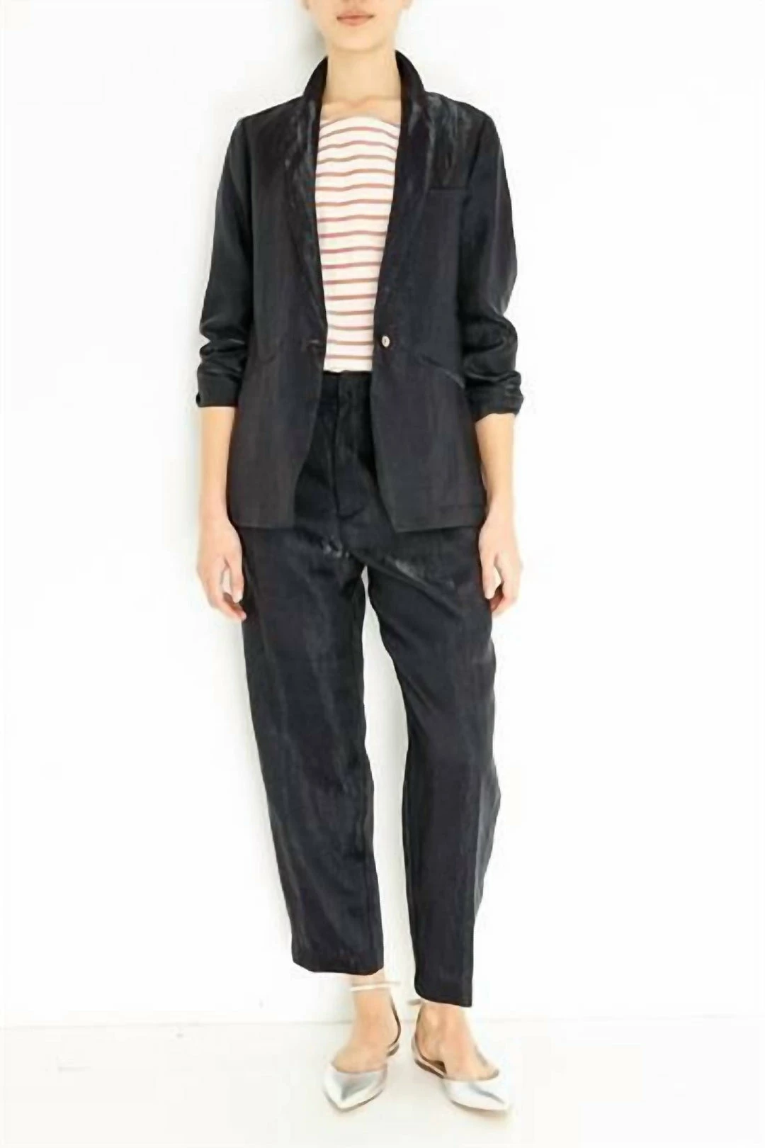 Forte Forte Iridescent Linen Satin Jacket in Blue - women