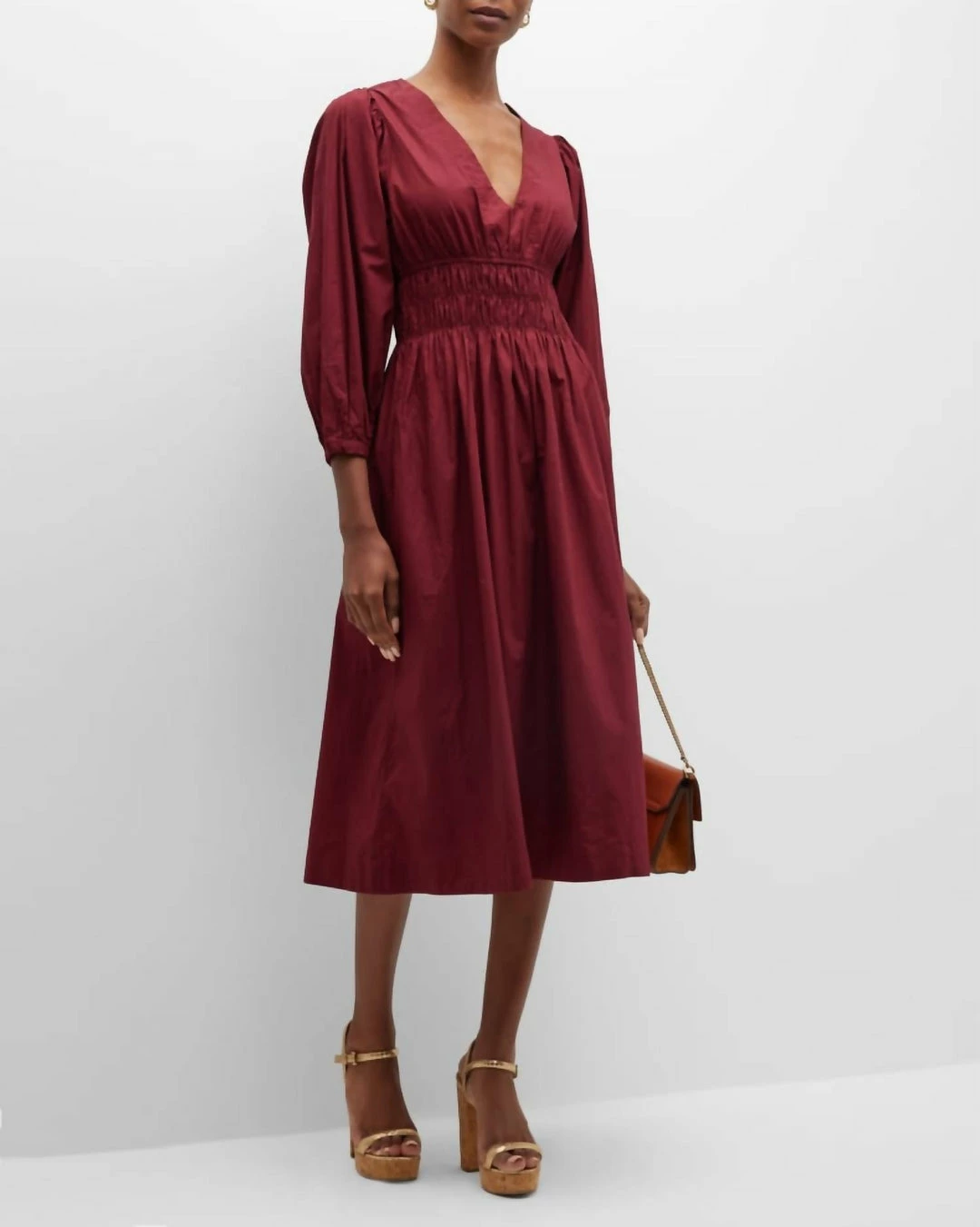 Cara Cara Ginger Dress in Cabernet Solid - women