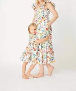 Cara Cara Darby Dress in Floral Garden Ivory - women