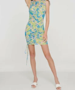 Another Girl Recycled Lava Lamp Print Drawstring Dress in Multi - women