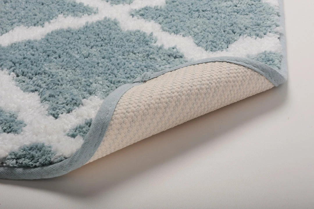 Bibb Home 2 Pack Trellis Micro Shag Bath Rugs - Image 3