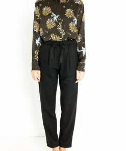 Forte Forte Chic Flannel Jogging Pants In Nero - women