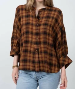 Ivy Jane Plaid Over Top in Black - women