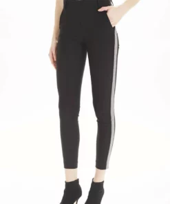 Iltm The Gwyneth Pant in Silver Tape Black - women