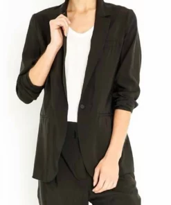 Forte Forte Slubbed Viscose Linen Jacket In Nero - women
