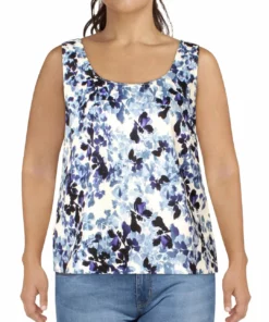 Alex Evenings Plus Womens 2PC Floral Print Tank Top