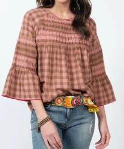 Ivy Jane Connect In Check Top in Pink - women