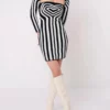 Another Girl Monochrome Illusion Heart Shrug Dress Set in Black/White - women